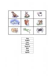 English Worksheet: Animals Flashcards