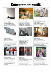English Worksheet: Conversation cards based on pictures