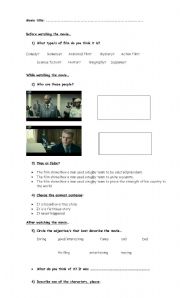 English Worksheet: INVICTUS movie worksheet