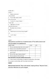English worksheet: Reported Speech - 3 levels
