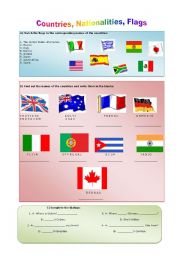 English Worksheet: countries