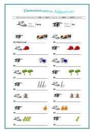 English Worksheet: demonstratives adjectives
