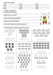 English Worksheet: Numbers