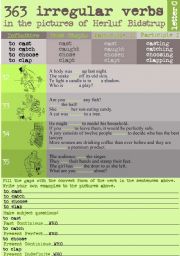 English Worksheet: 363 Irregular verbs in the pictures of Herluf Bidstrup