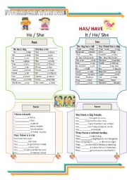 English Worksheet: HAS/HAVE