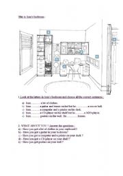English worksheet: the bedroom