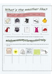 English Worksheet: Whats the weather like?