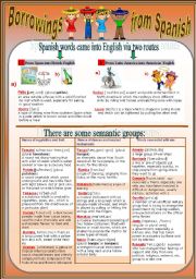 English Worksheet: Borrowings from Spanish