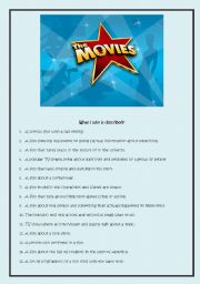 English Worksheet: Movies - descriptions