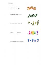 English worksheet: numbers