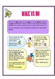 English Worksheet: Make Vs Do