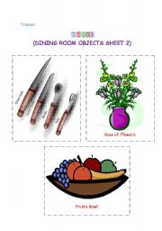 English Worksheet: Dining room objects 2