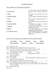 English Worksheet: The World of Work