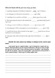 English worksheet: past tense - go, have, get