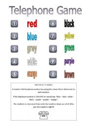 English Worksheet: Telephone Game