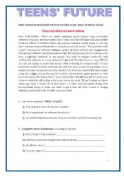 English Worksheet: TEENS FUTURE / JOBS