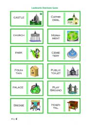 English Worksheet: Landmarks Domino