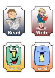 English Worksheet: Action Verb Flashcards (7 of 12)