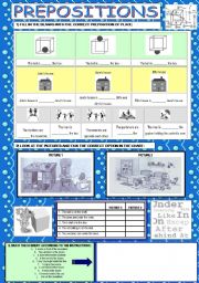 English Worksheet: Prepositions of Place