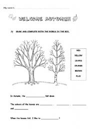 English worksheet: Welcome autumn