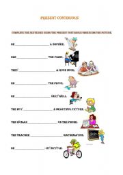 English Worksheet: Present Continuous