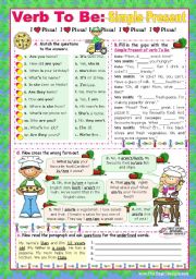 English Worksheet: Verb To Be  -  Simple Present