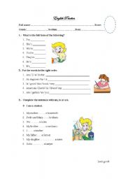 English Worksheet: THE VERB TO BE 
