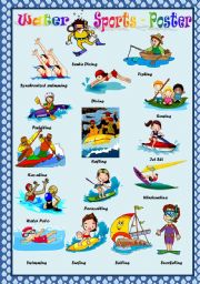 English Worksheet: WATER SPORTS - POSTER