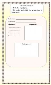 English Worksheet: RECIPES