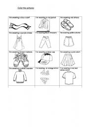 English Worksheet: Im wearing