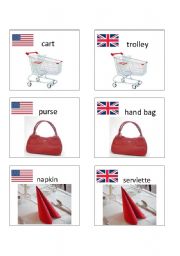 English Worksheet: American / British English flashcards 7