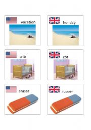 English Worksheet: American / British English flashcards 8