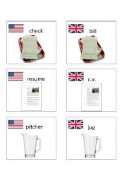 English Worksheet: American / British English flashcards 9