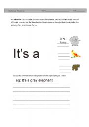 English Worksheet: Adjectives