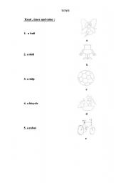 English worksheet: TOYS