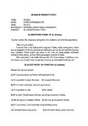 English Worksheet: an example of grammar presentation