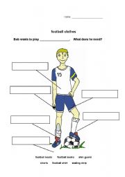English Worksheet: football clothes