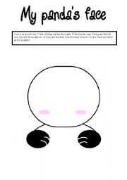 English Worksheet: my panda face (oral activity)