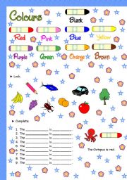 English Worksheet: COLOURS