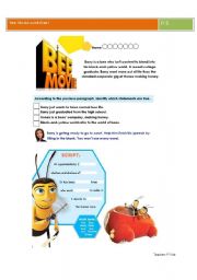 Bee movie worksheet