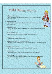 English worksheet: verbs starting with re- 