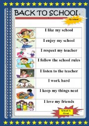English Worksheet: BACK TO SCHOOL  POSTER . 5 of 6