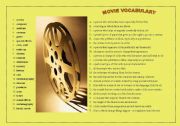 English Worksheet: MOVIE VOCABULARY