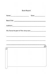 English Worksheet: Book Report