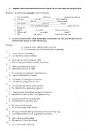 English Worksheet: Causative