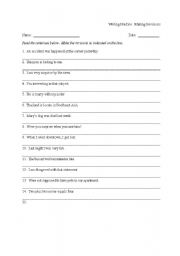 English Worksheet: Editing/Correcting mistakes