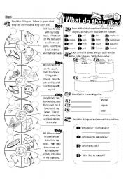 English Worksheet: What  Do They Like Series_02 Dogs (Fully Editable)