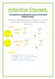 English Worksheet: Adjective clauses