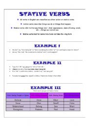 English Worksheet: Basic Simple Stative Verbs 