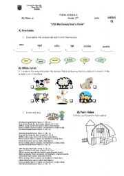 English Worksheet: old macdonald had a farm